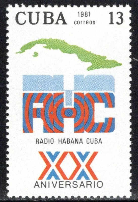 CUBA Sc# 2429  STATES INSTITUTIONS Radio Havana  13c  1981  MNH mint