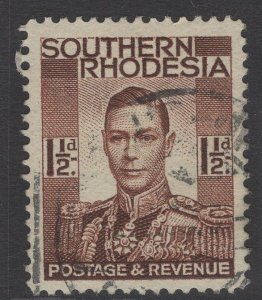 SOUTHERN RHODESIA SG42 1937 1½d RED-BROWN USED