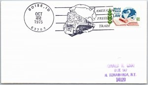 AMERICAN FREEDOM TRAIN PICTORIAL STAMP AND CACHET 1975 BOISE IDAHO STATION