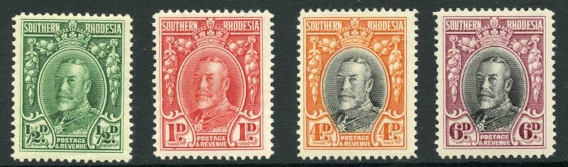 Southern Rhodesia 1931-7 1/2d to 6d perf 14 SG15b/20b VFM cat 59 pounds