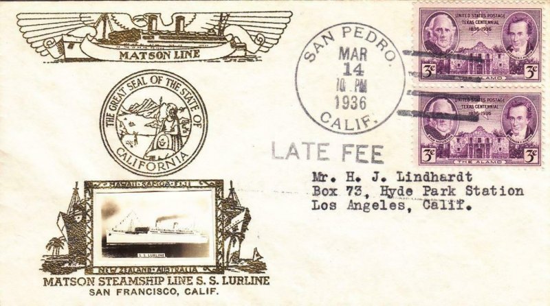 1936, Matson Steamship, S.S. Lurline, San Pedro, CA, See Remark (N2679)