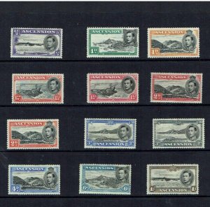 Ascension Island: 1938, King George VI definitive  Short Set to 1/- Mint