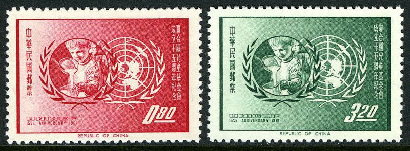 Rep. of CHINA -TAIWAN Sc#1340-1341 UNICEF 15th anniv. (1962) MH