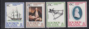 Solomon Islands # 381-384, Caprain Cook's Voyages, NH, 1/2 Cat.