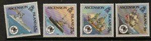 ASCENSION SG461/4 1988 AUSTRALIAN SETTLEMENTS SHIPS OF THE ROYAL NAVY  MNH