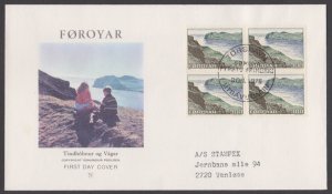 FAROE ISLANDS - 1975 LANDSCAPES / ISLANDS OF STREYMOY & VAGAR - BLK-4 FDC