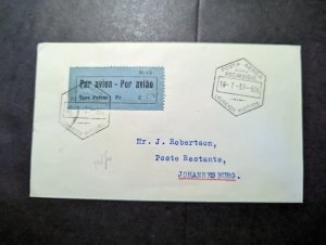 1937 Portuguese Mozambique Airmail Cover Lourenco Marques to Johannesburg