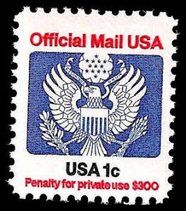 # O127 MINT NEVER HINGED EAGLE HOLDING ARROWS AND BRANCH