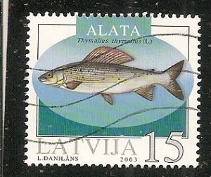 Latvia  Scott 575  Fish   Used