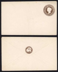 India QV 1a Brown Postal Stationery Envelope