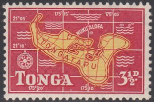 Tonga 1953 MH Sc #104 3 1/2p Map of Tongatapu