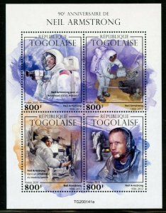 TOGO 2020  90th ANNIVERSARY  OF NEIL ARMSTRONG APOLLO 11  SHEET MINT NH