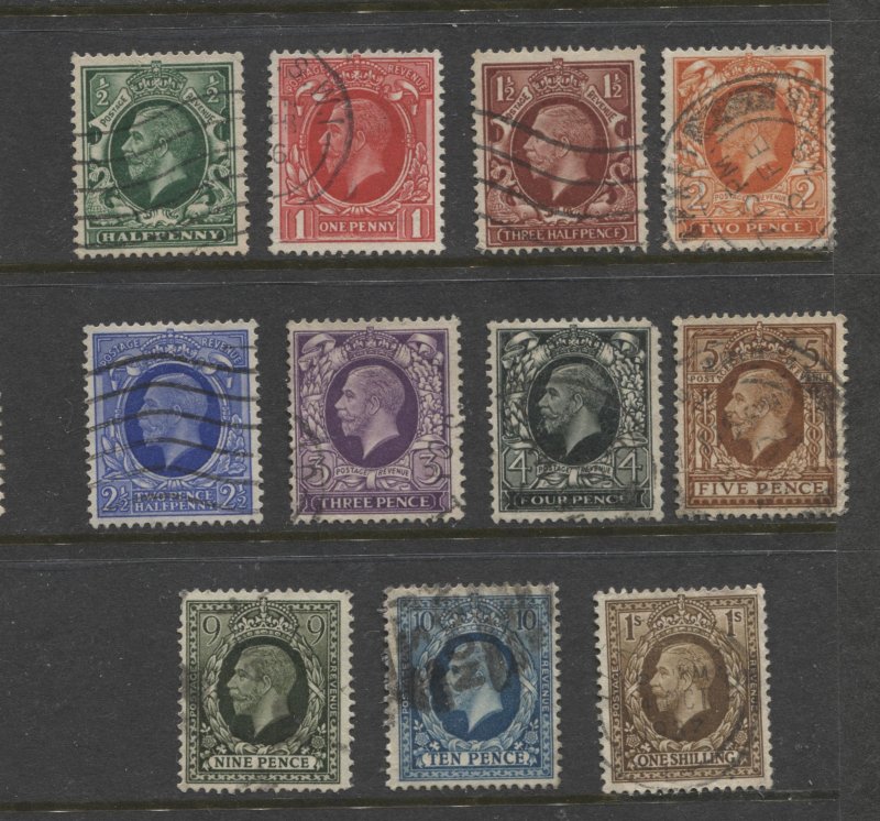 STAMP STATION PERTH GB #210-220 KGV Used Set 1934-36