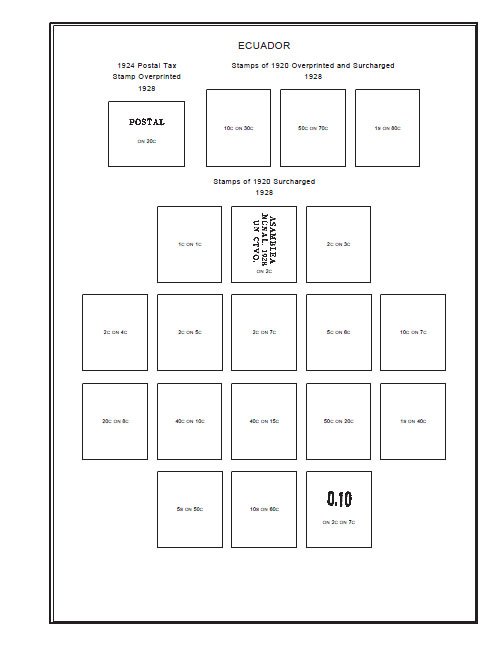 ECUADOR STAMP ALBUM PAGES 1865-2011 (449 PDF digital pages)