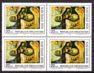 Argentina 1976 Sc#1141 Christmas Painting by E.Chiapetto Block of 4 MNH