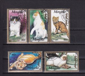 LI02 Mongolia 1991 Cats  Used Stamps