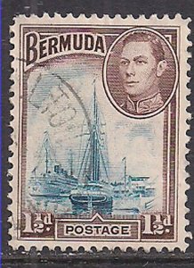 Bermuda 1938  52 KGV1 1 1/2d Brown SG 111b used ( C687 )