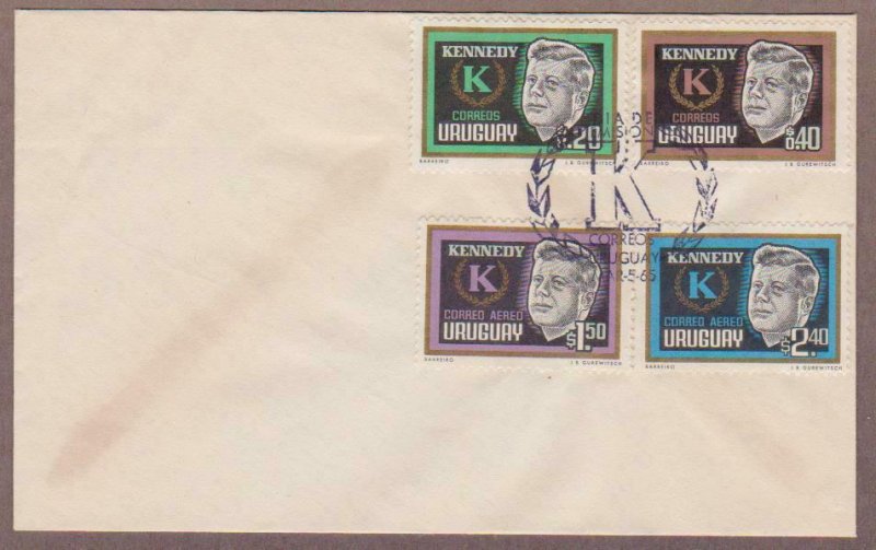 Uruguay John F Kennedy # 714 - 715 & # C269 - C270 , JFK FDC - I Combine S/H