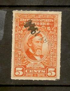 PUERTO RICO STAMP,5 CENT RECTIFIED SPIRITS 