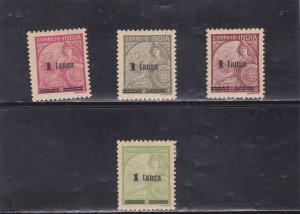 PORTUGUESE INDIA SET  PADROES SURCHARGED   (1942)     MH