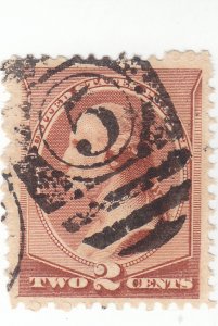 Scott # 210 - 2c Red Brown - Fancy Cancel- 5 -  Used