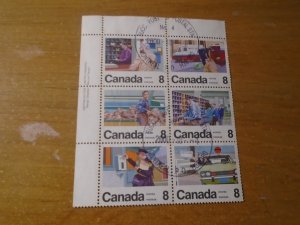 Canada #  639a   used   Plate  block