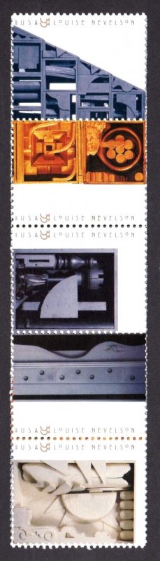 3379-83 Louise Nevelson Strip of (5)  from 1999 MNH