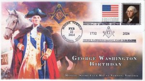 24-039, 2024, George Washington Birthday, Event Cover, Pictorial Postmark,Mount