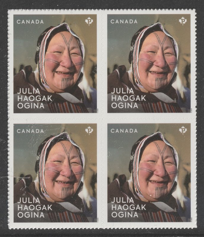 Canada Indigenous Leaders Julia Haogak Ogina P block 4 MNH 2025