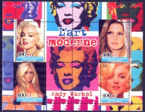 Comores 2004 Modern Art Andy Warhol Marilyn Monroe Sheet MNH Private