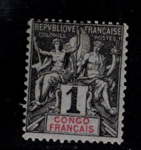 French Congo Scott 18 MH* genuine,  Perf 14x13.5