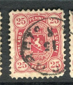 FINLAND; 1875-81 classic Helsingfors print issue used Shade of 25p.