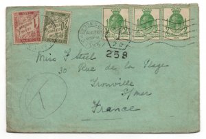 GB KGV 1929 PUC cover to France 21c Postage Due to Pay WS37405