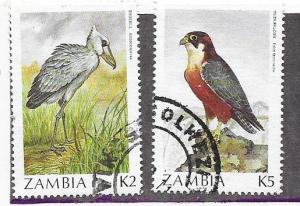 Zambia #386-387  Birds   (U)  CV$4.40