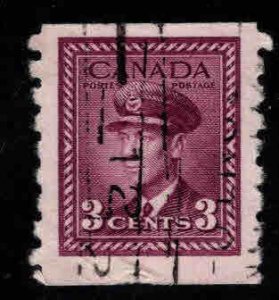 CANADA Scott 266 Used  KGVI coil 1943 perf 8 rose violet