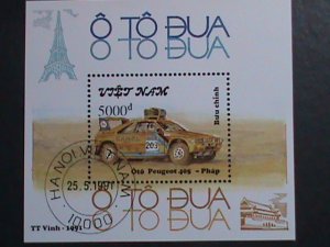 VIETNAM 1991 SC#2266 PEUGEOT-405- CLASSIC LOVELY CAR-FANCY CANCEL S/S  VF