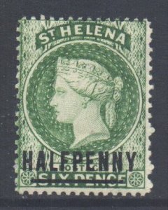 Saint Helena Scott 33 - SG35, 1884 Victoria 1/2d on 6d MH*