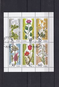 SA26d Bulgaria 1989 Flowers, used sheet