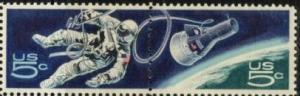 US Stamp #1332b MNH - Accomplishments in Space Se-Tenant Pair