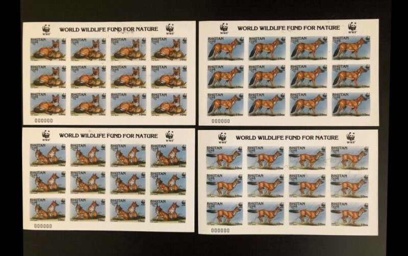 Bhutan WWF imperf PROOF SHEET wth Signed not issued see scan image 