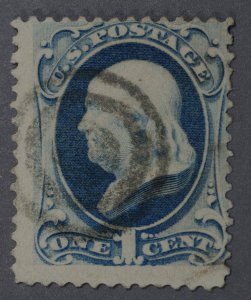 United States #156 Used VG Gray Blue Bullseye Cancel