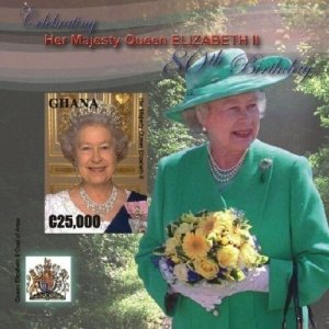 Ghana 2006 - Queen Elizabeth ll 80th Birthday Stamp - Souvenir Sheet - MNH