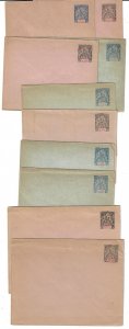 FRANCE & COLONIES 1890s COLLECTION OF 10 POSTAL COVERS ALL DIFFERENT COUNTRIES