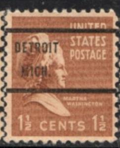 US Stamp #805x71 - Martha Washington Regular Issue 1938 w/ Precancel