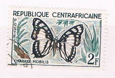 Central African Rep 6 Used Butterfly 1960 (C0270)