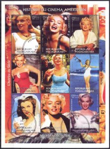 Madagascar 1999 Cinema Actress Marilyn Monroe Sheet Used CTO Private