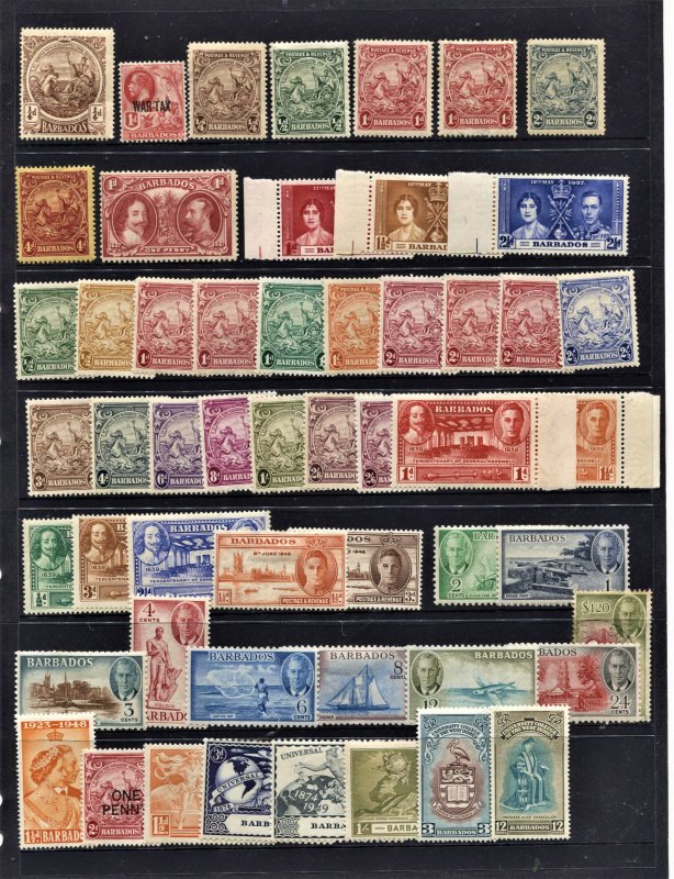 STAMP STATION PERTH Barbados #Selection of 53 Mint Stamps -Unchecked