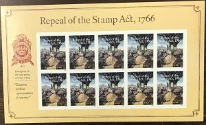 5064   Repeal of Stamp Act, 1766   MNH Forever sheet of 10    FV $5.50   In 2016