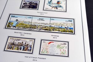 COLOR PRINTED ST. PIERRE AND MIQUELON 2011-2020 STAMP ALBUM PAGES (38 ill pages)