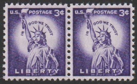 SC# 1035 - (3c) - Statue of Liberty, MNH Horizontal pair